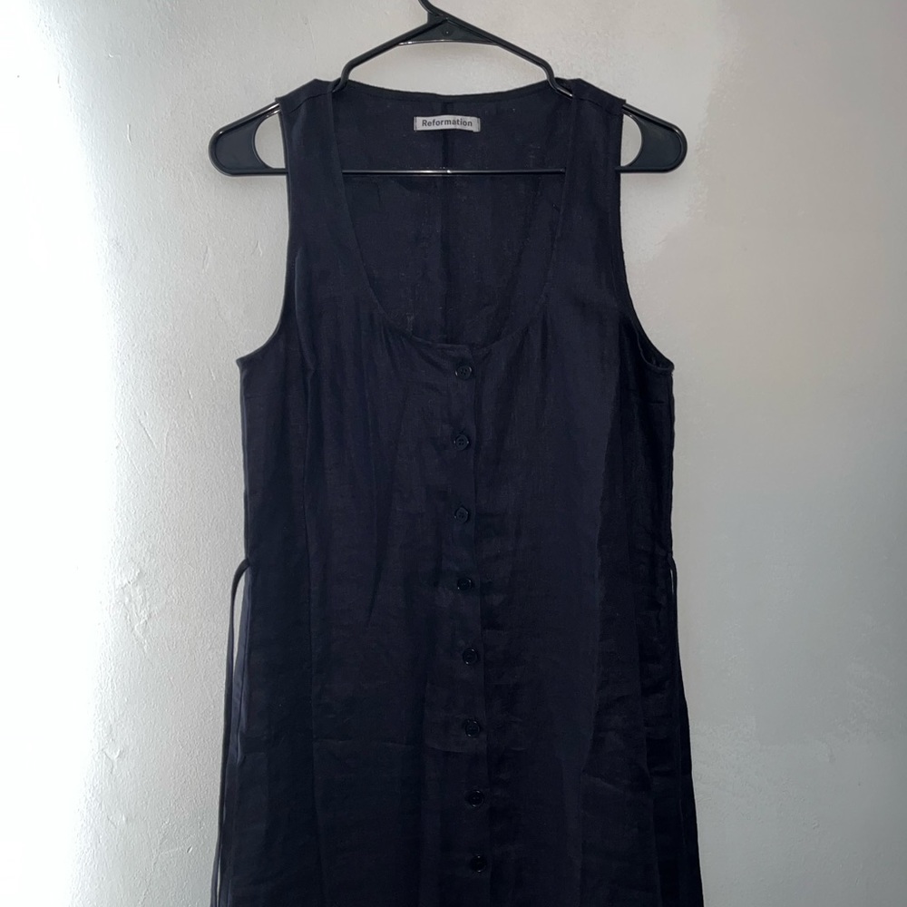 Reformation Charcoal Button-Front Midi Dress - Picture 5 of 12